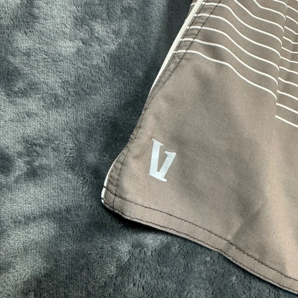 Vuori Trail Shorts Mens L Brown Striped Colorblock Hiking Lightweight Outdoor